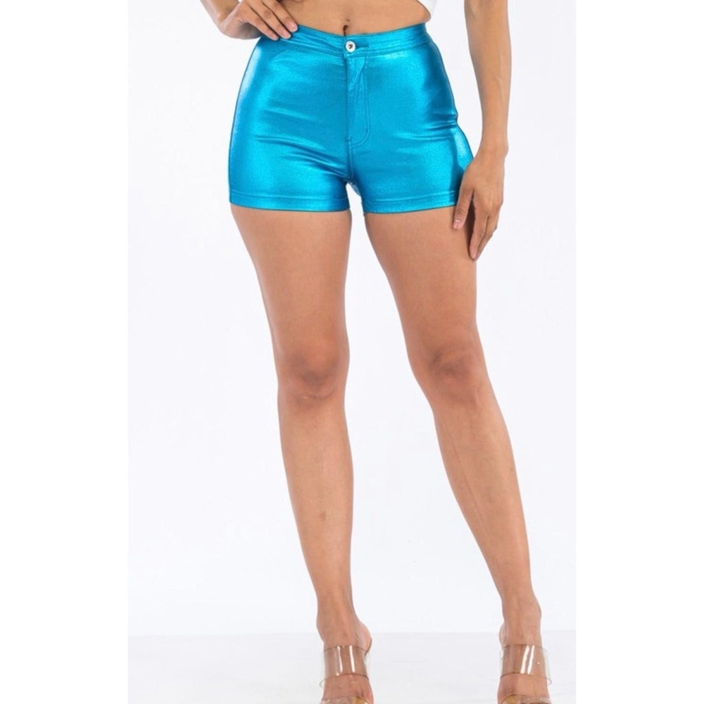Metallic Blue Women's Shorts